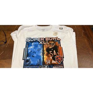 NFL Super Bowl XLI Bear vs Colts Urlacher vs Manning White T Shirt XXL
